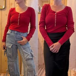 Rare red Aeropostale y2k henley top